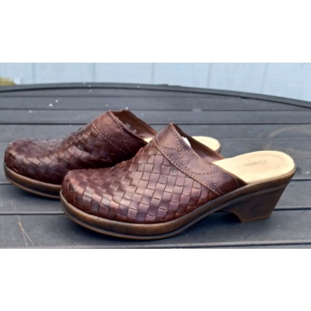 Bass Judy Brown Woven Leather Mule Clogs Women’s 8M Boho Cottagecore - Picture 6 of 11